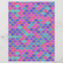 Multicolor Mermaid Scales Scrapbook Paper