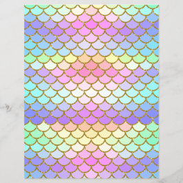 Multicolor Mermaid Scales Scrapbook Paper