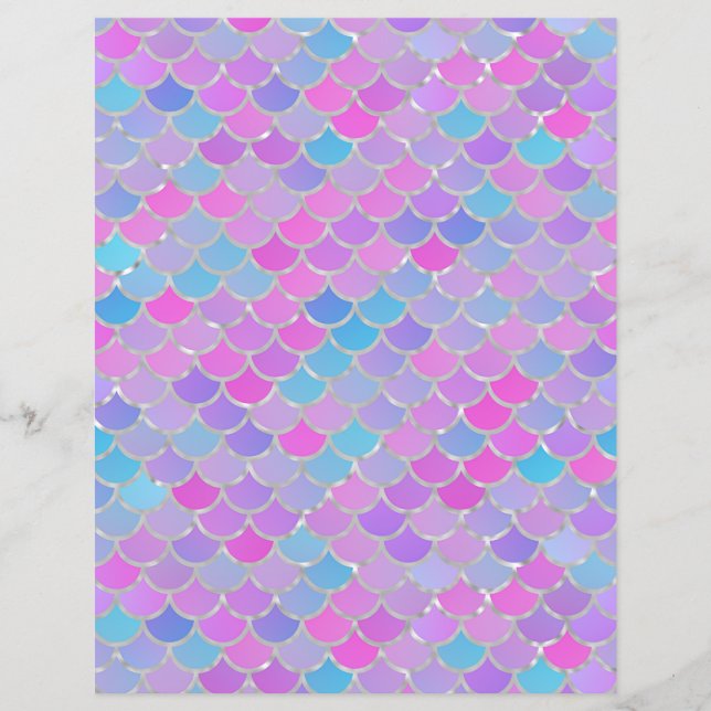 Multicolor Mermaid Scales Scrapbook Paper (Vorderseite)