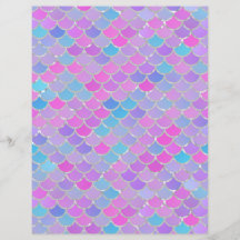 Multicolor Mermaid Scales Scrapbook Paper