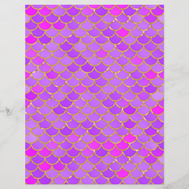Multicolor Mermaid Scales Scrapbook Paper (Vorderseite)