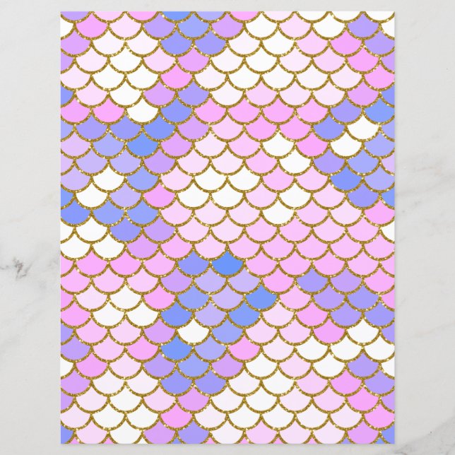 Multicolor Mermaid Scales Scrapbook Paper (Vorderseite)
