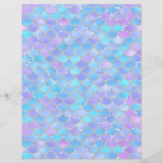 Multicolor Mermaid Scales Scrapbook Paper (Vorderseite)