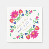 Multicolor Mexican Floral Cocktail Napkin Serviette (Vorderseite)