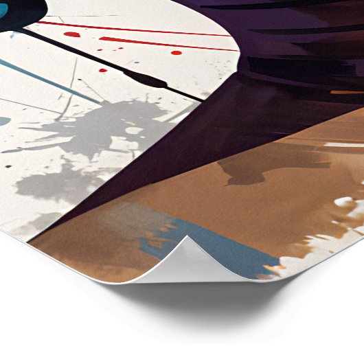 Multicolor Modern Art Buddha Poster (Ecke)