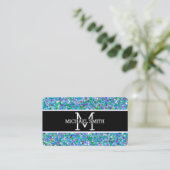 Multicolor Modern Grit Glitzer Monogram #8 Visitenkarte (Stehend Vorderseite)