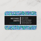 Multicolor Modern Grit Glitzer Monogram #8 Visitenkarte (Rückseite)