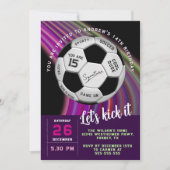 Multicolor Modern Sporty Soccer Birthday Einladung (Vorderseite)
