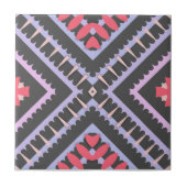 Multicolor Mosaic Boho Ethnic Geometric Muster Fliese (Vorderseite)