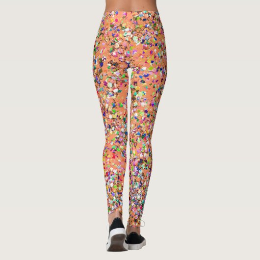 Multicolor Mosaic Modern Grit Glitzer #5 Leggings (Rückseite)