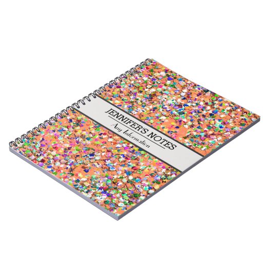 Multicolor Mosaic Modern Grit Glitzer #5 Notizblock (Linke Seite)