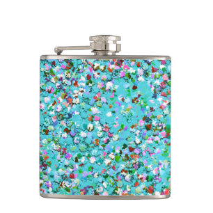 Multicolor Mosaic Modern Grit Glitzer #7 Flachmann