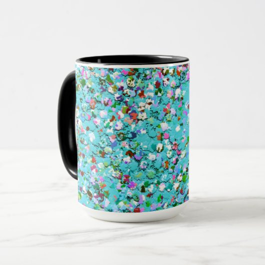 Multicolor Mosaic Modern Grit Glitzer #7 Tasse (Vorderseite Links)