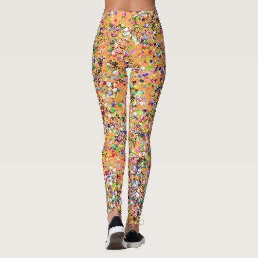 Multicolor Mosaic Modern Grit Glitzer #9 Leggings (Rückseite)