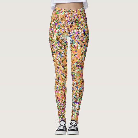 Multicolor Mosaic Modern Grit Glitzer #9 Leggings (Vorderseite)