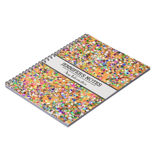 Multicolor Mosaic Modern Grit Glitzer #9 Notizblock (Linke Seite)