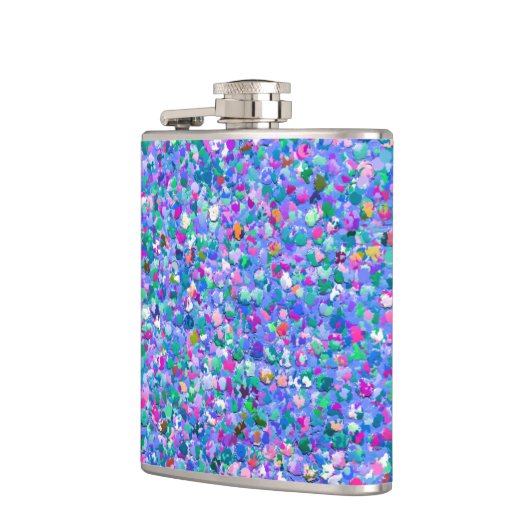 Multicolor Mosaic Modern Grit Glitzer Flachmann (Links)