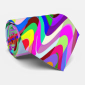 Multicolor Mosaic Wave Pattern #10 Krawatte (Gerollt)