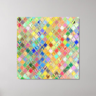 Multicolor Mosaic Wave Pattern #8 Leinwanddruck