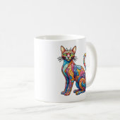 Multicolor Mosaik lustige Katze 756 Kaffeetasse (VorderseiteRechts)