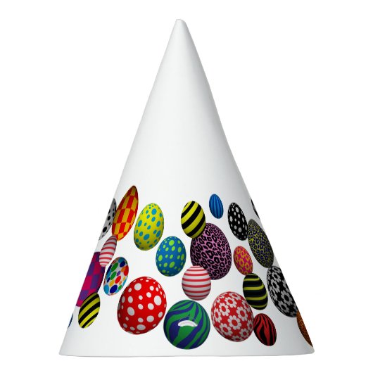 Multicolor-Multimuster-Balls Partyhütchen (Rechts)