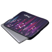 Multicolor-Musiknoten und benutzerdefinierte Monog Laptopschutzhülle (Vorne Knopf)