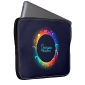 Multicolor-Musiknoten und Individuelle Name Laptopschutzhülle (Vorne Rechts)