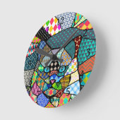 Multicolor Muster Cat 691 Runde Wanduhr (Winkel)