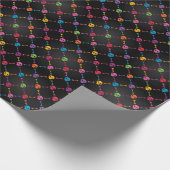 Multicolor-Muster mit Schädeln Geschenkpapier (Ecke)