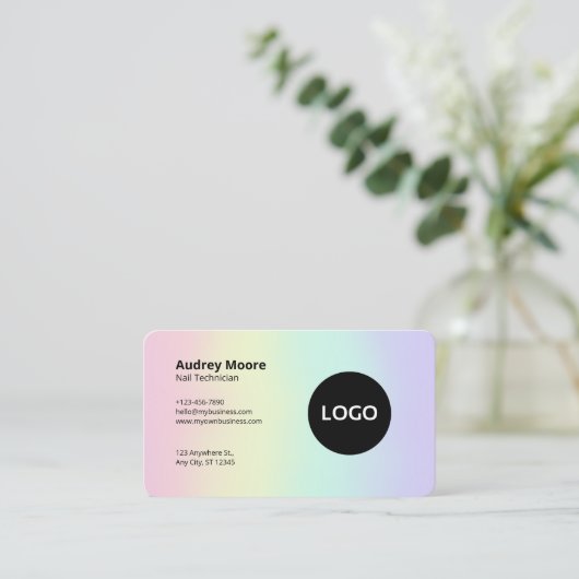 Multicolor-Nageltechniker Visitenkarte (Stehend Vorderseite)