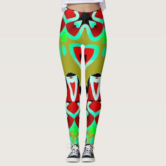 Multicolor-nahtloses Muster "Ratti_Creative_Arts" Leggings (Vorderseite)