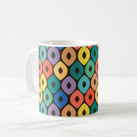 Multicolor Ogee Muster Kaffeetasse (Vorderseite Links)