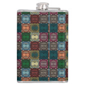 Multicolor Owl Muster Flachmann (Rückseite)