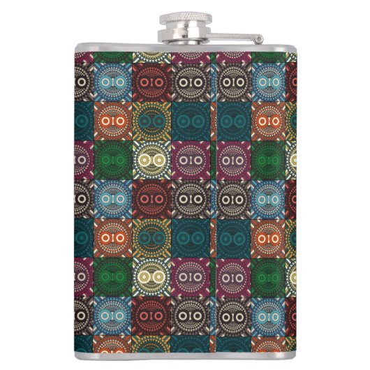 Multicolor Owl Muster Flachmann (Rückseite)