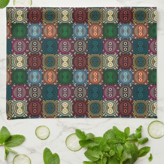 Multicolor Owl Muster Geschirrtuch (Gefaltet)