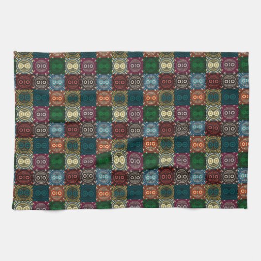 Multicolor Owl Muster Geschirrtuch (Horizontal)