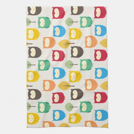 Multicolor Owl Muster Geschirrtuch (Vertikal)