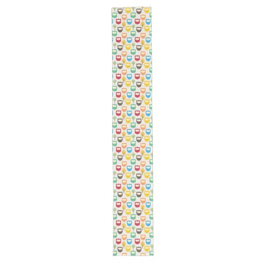 Multicolor Owl Muster Großer Tischläufer (Vorderseite)
