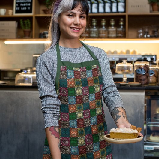 Multicolor Owl Muster Schürze