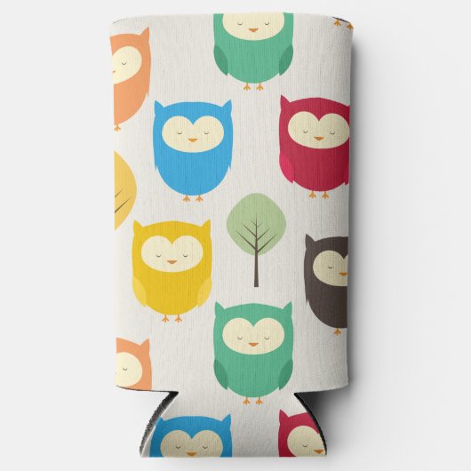 Multicolor Owl Muster Selters Dosenkühler (Vorderseite)