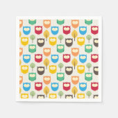 Multicolor Owl Muster Serviette (Vorderseite)