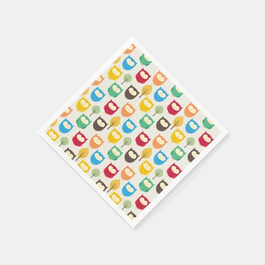 Multicolor Owl Muster Serviette (Ecke)
