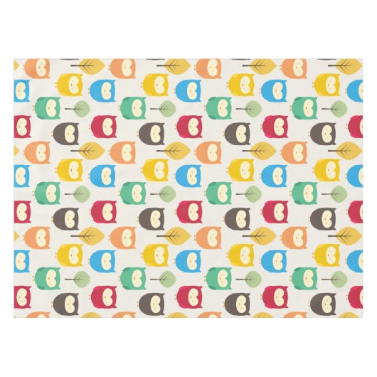 Multicolor Owl Muster Tischdecke (Vorderseite (Horizontal))