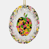 Multicolor Paint Spritzer Apple Teacher Keramikornament (Rechts)