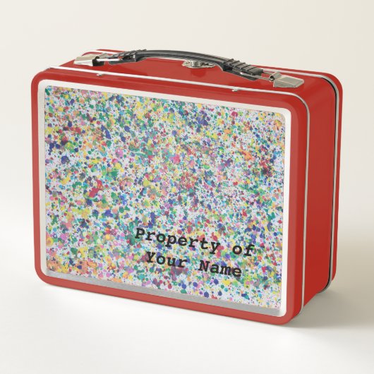 Multicolor Paint-Spritzer Metall Brotdose (Rückseite)