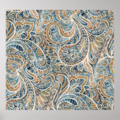 Multicolor Paisley HandGezeichnet Print Poster (Vorne)