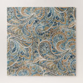 Multicolor Paisley HandGezeichnet Print Puzzle (Horizontal)