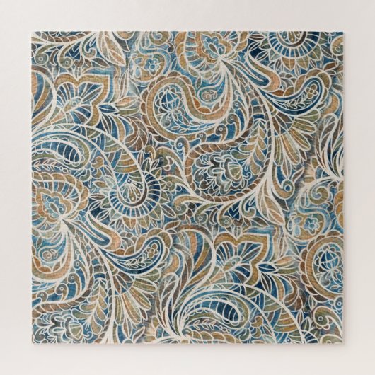 Multicolor Paisley HandGezeichnet Print Puzzle (Vertikal)