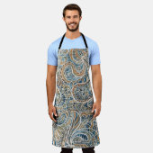 Multicolor Paisley HandGezeichnet Print Schürze (Getragen)