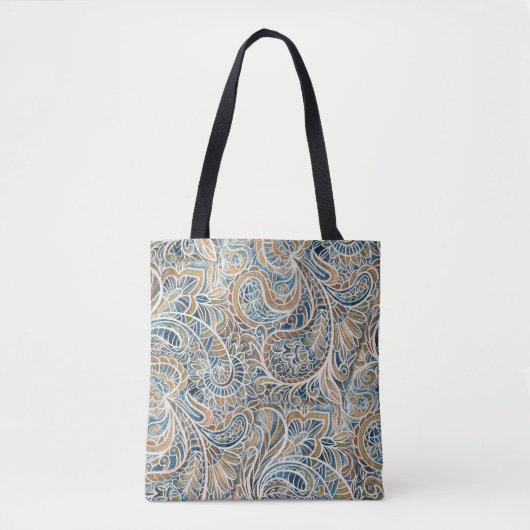 Multicolor Paisley HandGezeichnet Print Tasche (Vorderseite)